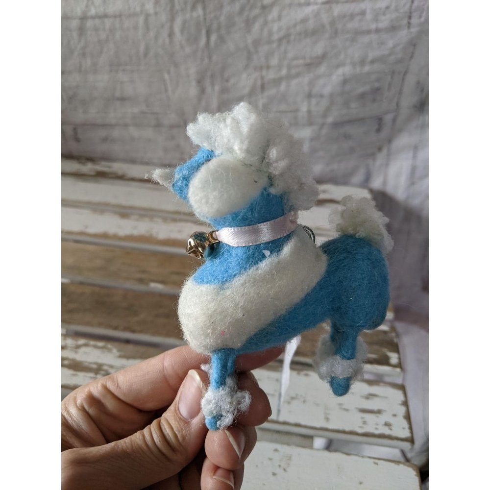 Target blue figurine poodle dog puppy ornament Xma